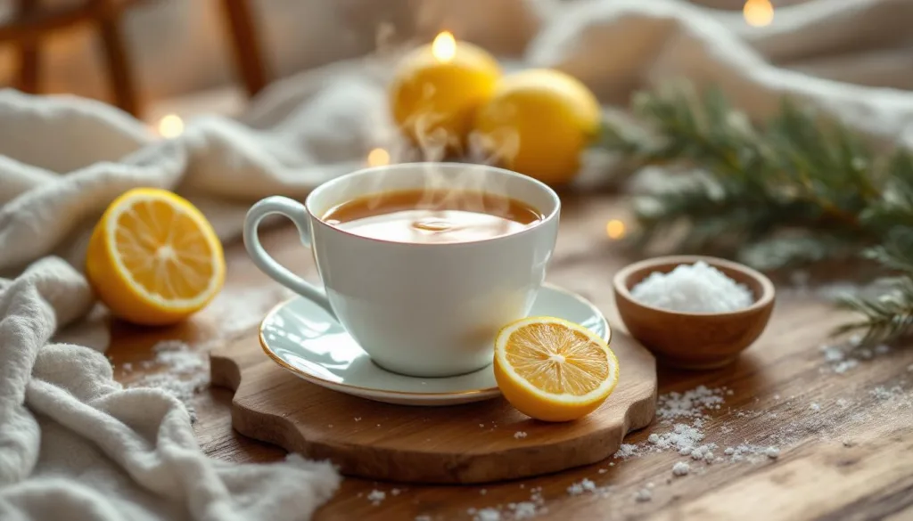 manta de chás e mel, limão com sal na mesa de cabeceira surpreende no inverno, oferecendo conforto e cuidados naturais para a estação mais fria.