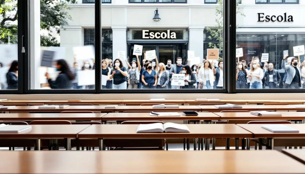 escolas implementam inteligência artificial, mas pais protestam devido a preocupações com o uso em telemóveis e possíveis discordâncias.