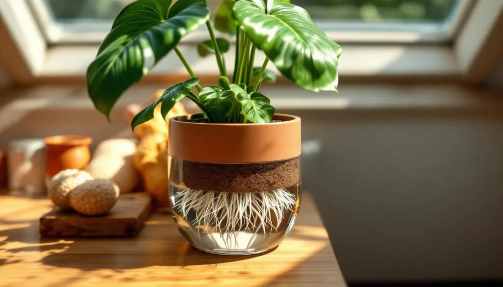 este sistema de rega automático mantém as plantas hidratadas sem usar temporizador ou alarme, evitando o apodrecimento das raízes para um crescimento saudável.